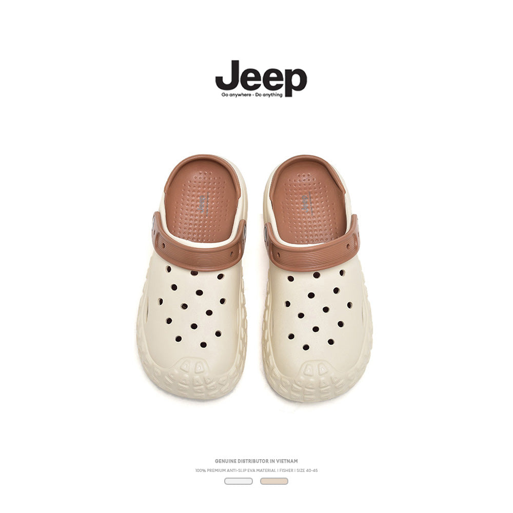 Dép Đúc Nguyên Khối Jeep Fisher Nam Chính Hãng, Đế Gai, Có Charm, Êm Ái, Chống Trơn Trượt