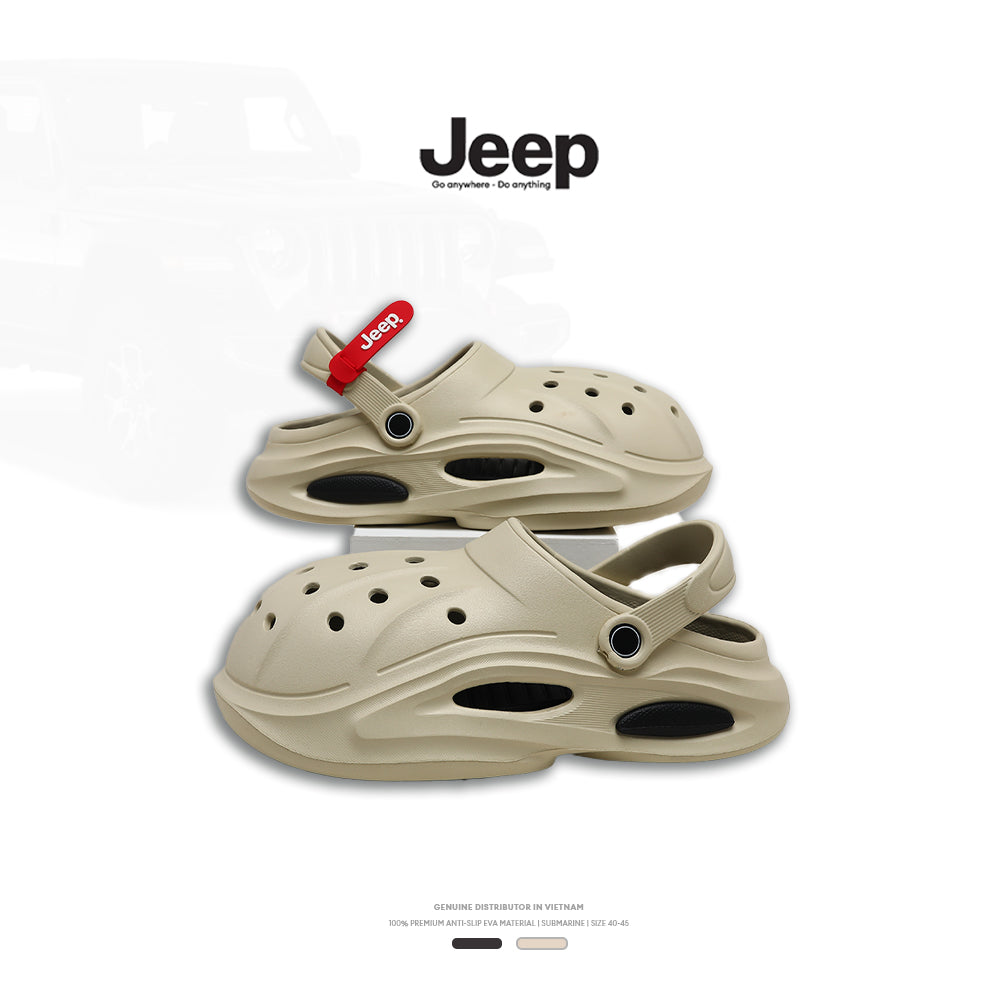 Dép Đúc Nguyên Khối Jeep Submarine Unisex Chính Hãng, Có Charm, Êm Ái, Chống Trơn Trượt