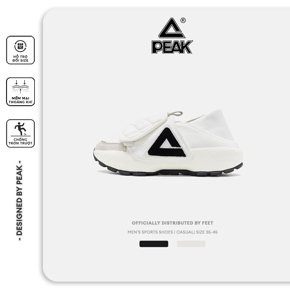 Giày thể thao unisex PEAK CASUAL thiết kế quai ngang đế cao siêu nhẹ