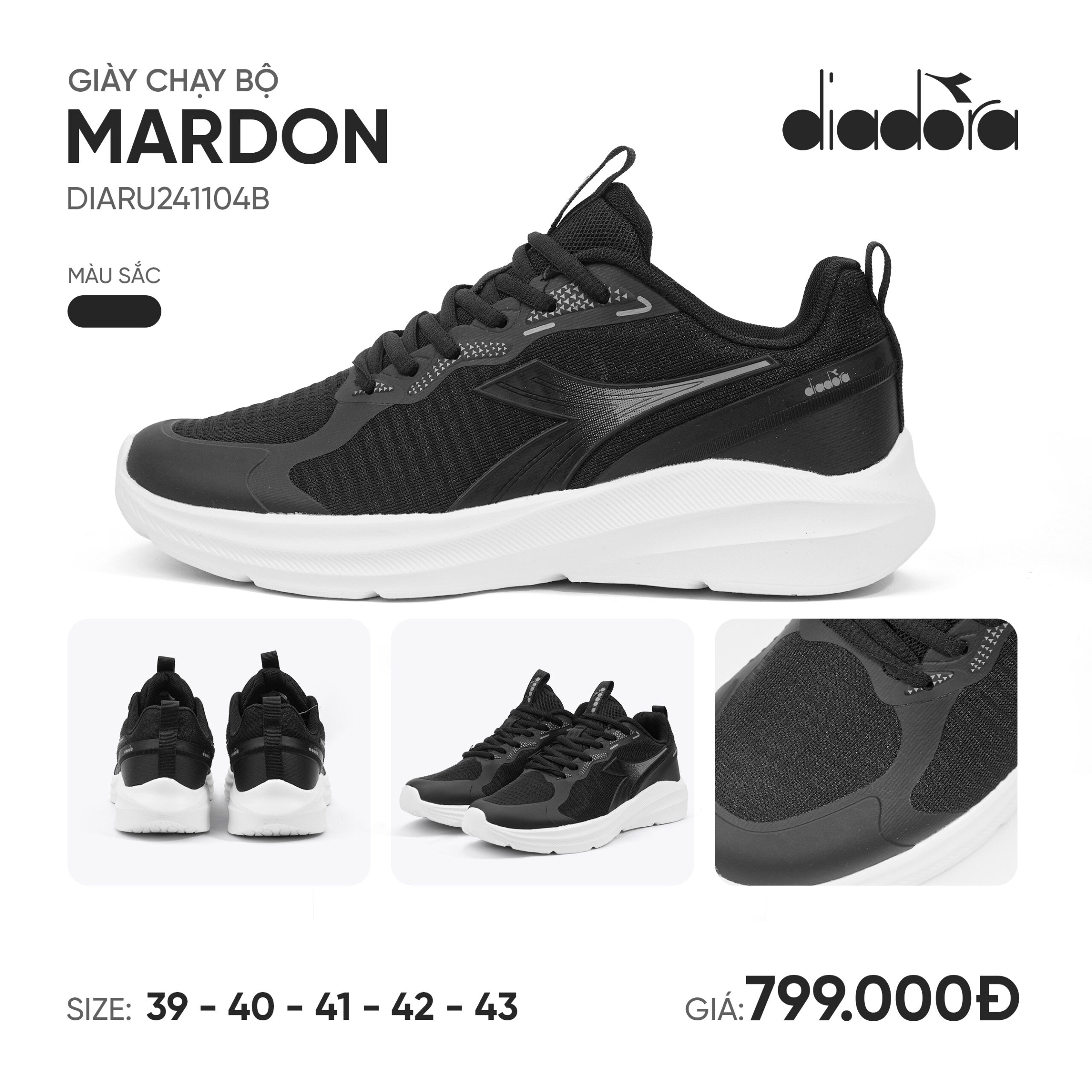 Giày Thê thao DIADORA Mardon CHÍNH HÃNG, thiết kế năng động, đế Phylon siêu nhẹ