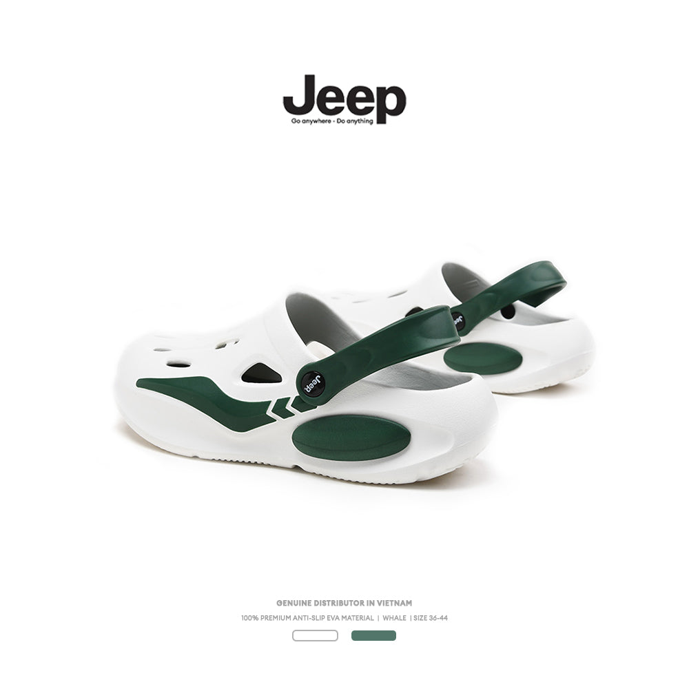 Dép Thể Thao Nam Nữ Jeep Whale EVA Đúc Nguyên Khối Có Charm, Chống Trơn Trượt, Êm Ái, Thoáng Khí