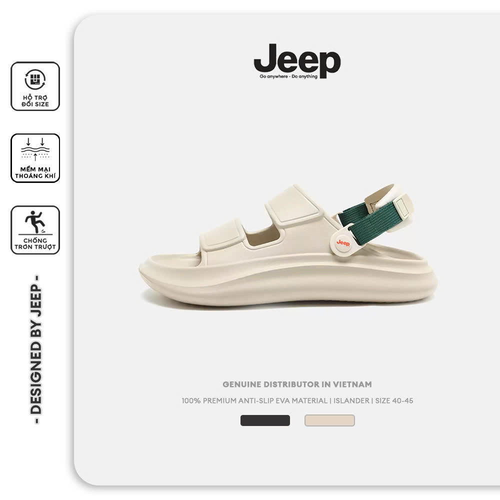 Dép Đúc Nguyên Khối Jeep Islander Chính Hãng,Kiểu Dáng Sandal, Quai Chắc Chắn, Đế Lõm Chống Trượt