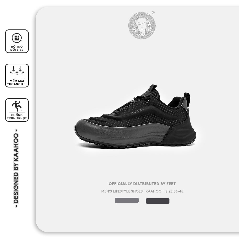 Giày Sneaker Kaahoo thiết kế bắt mắt với các đường ngân tính tế phối màu hiện đại