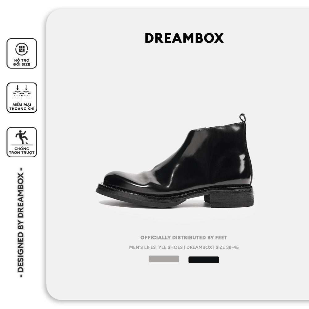 Dreambox Junbo Vibram,Giày bốt nam da nhung cao cấp, Giày bốt Chelsea