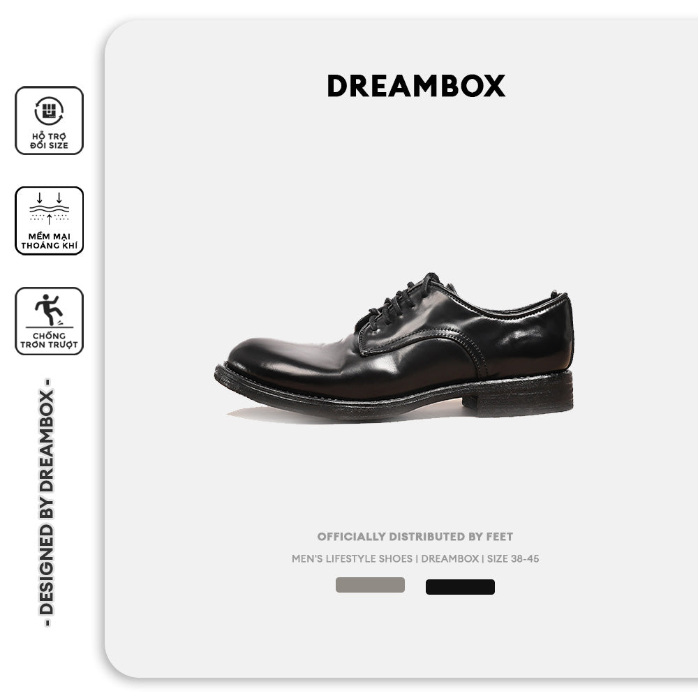 Dreambox Junbo Vibram Ý Cordovan, Giày Da Nam Công Sở Cao Cấp Handmade Goodyear