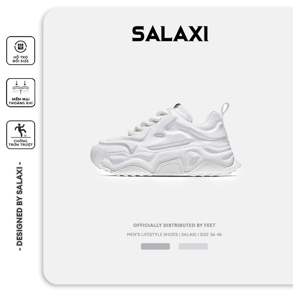 Giày Sneaker Salaxi thiết kế Basic Trắng sữa