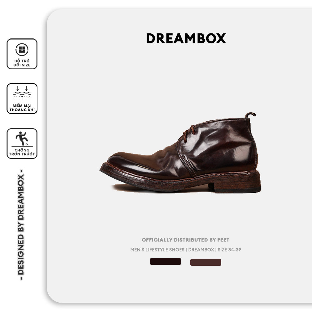 Dreambox Junbo Vibram Da Cordovan, Giày Bốt Da Martin Nam