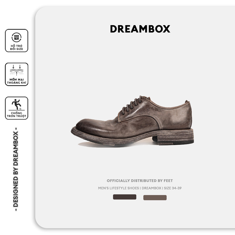 Dreambox Junbo Vibram Ý Cordovan, Giày Da Nam Công Sở Cao Cấp Handmade Goodyear