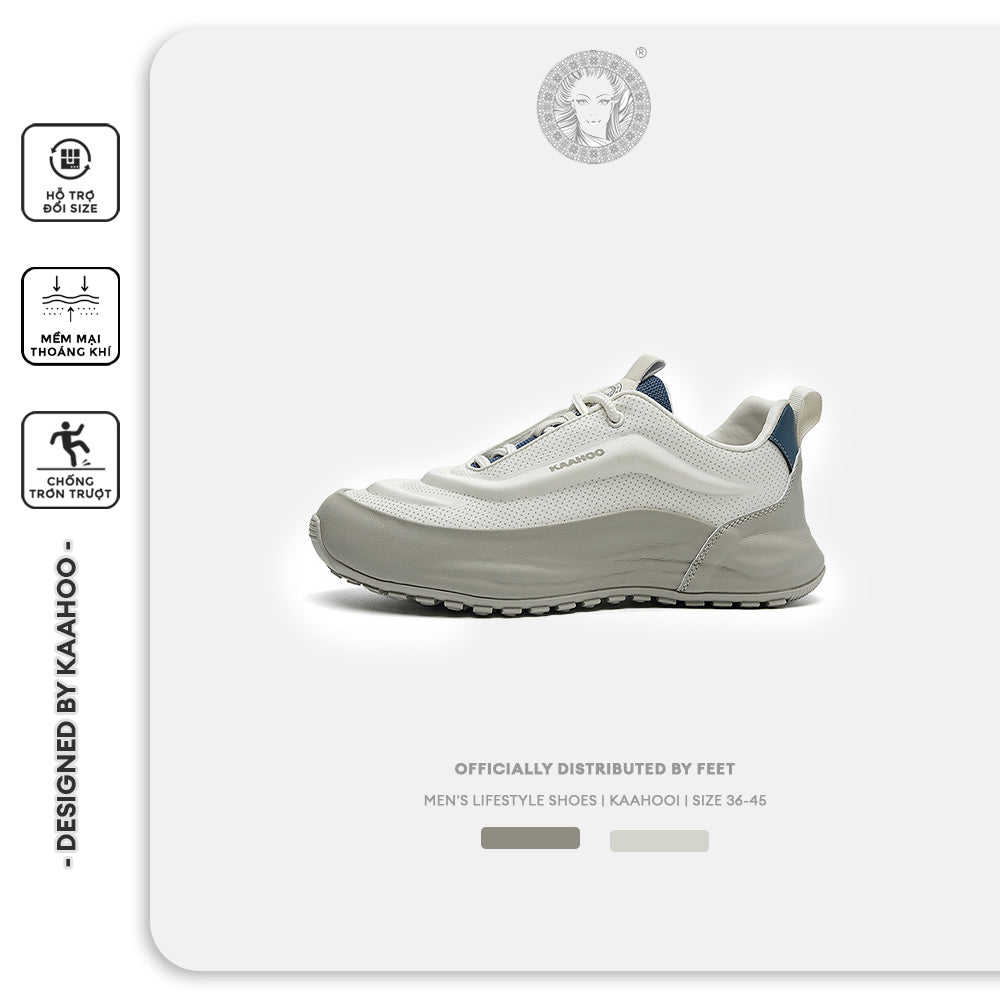 Giày Sneaker Kaahoo thiết kế bắt mắt với các đường ngân tính tế phối màu hiện đại