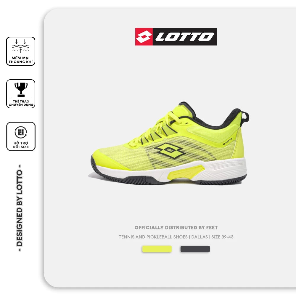 Giày Thể Thao Nam Lotto Eduardo Giày Cầu Lông Pickleball Đế Cao Siêu Nhẹ Êm Chân - Feet.vn